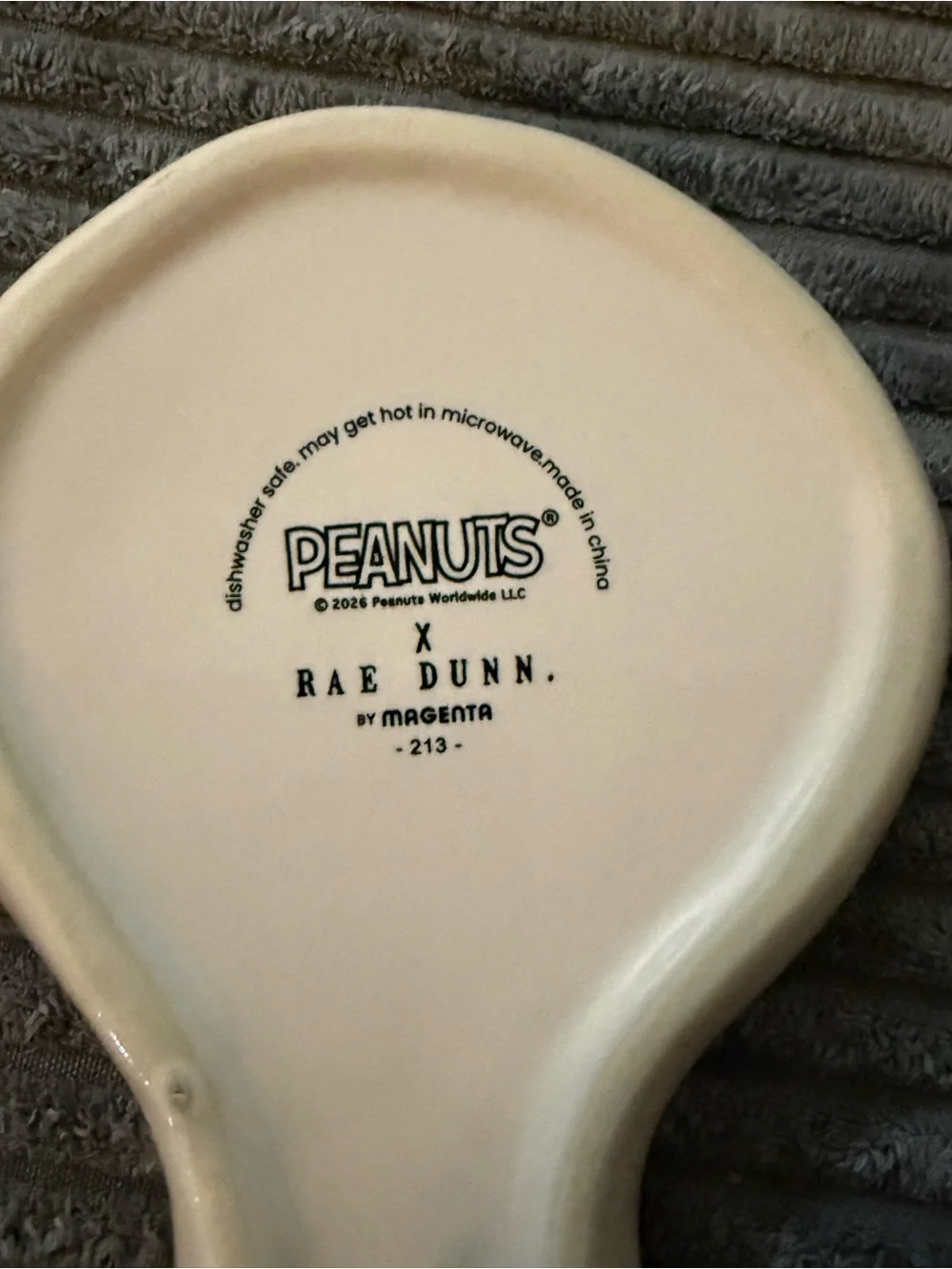 Rae Dunn x Peanuts Ceramic Spoon Rest w Football 🏈 Snoopy & Woodstock GO TEAM
